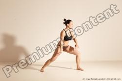 Underwear Martial art Woman White Moving poses Average long colored Dynamic poses Academic